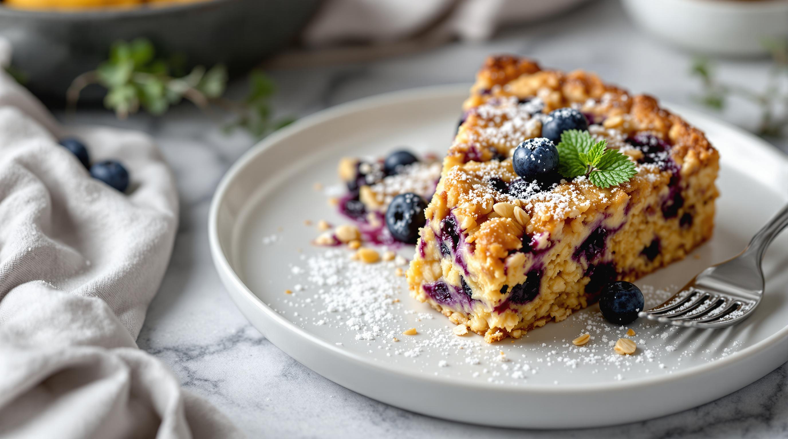 Protein Banana & Blueberry Baked Oats