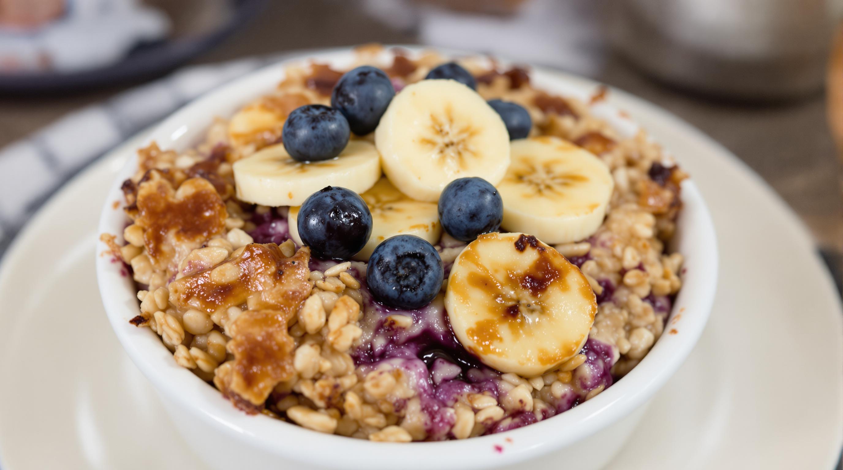 Protein Banana & Blueberry Baked Oats