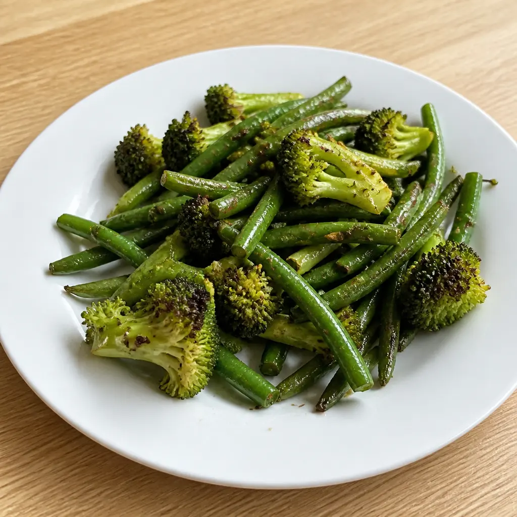 Roasted Broccoli and Green Beans