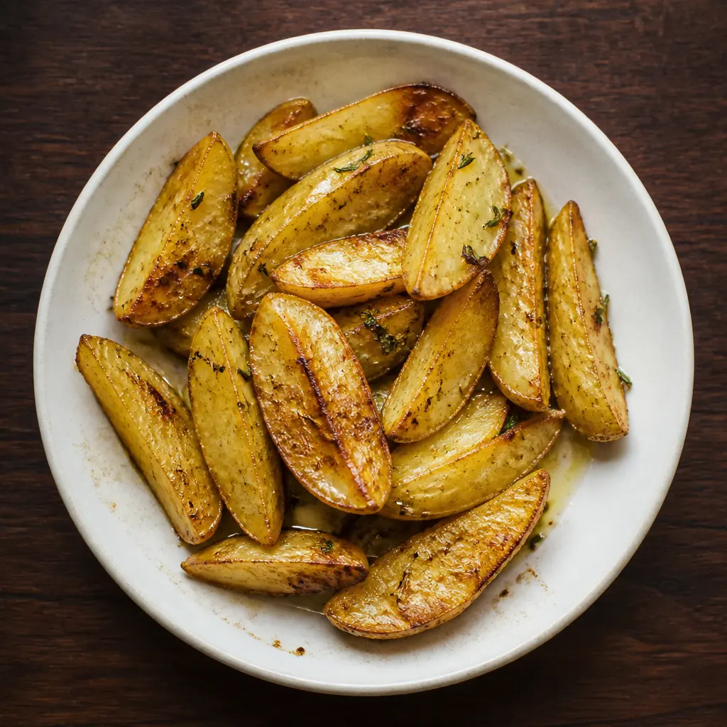 Roasted Potato Wedges with Rosemary Butter