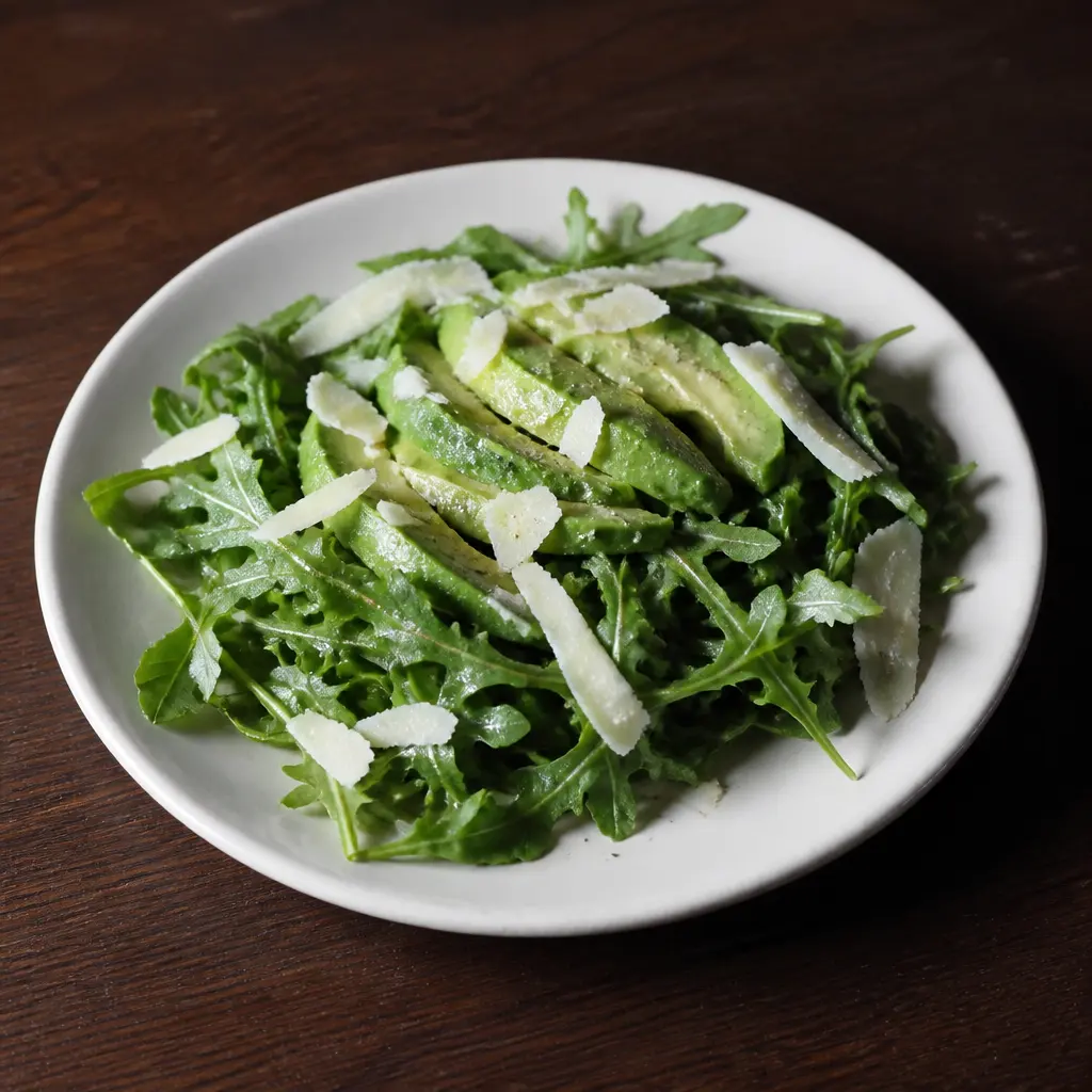 Rocket and Avocado Salad With Shaved Parmesan