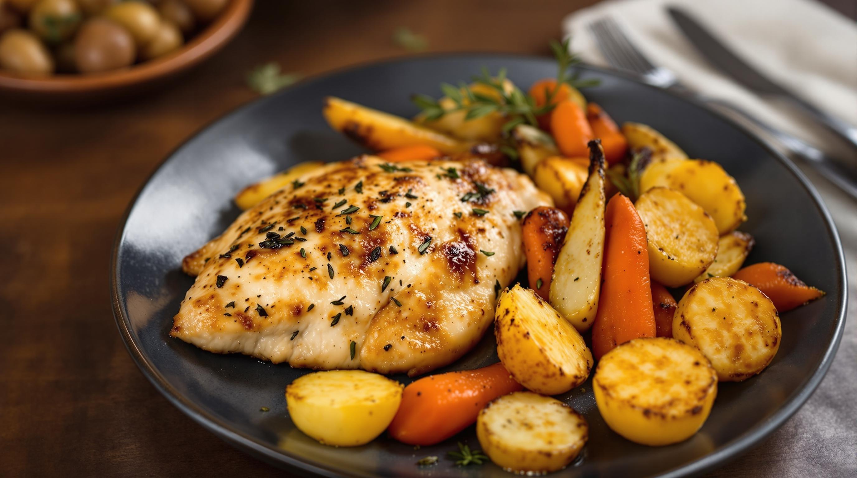 Rosemary Mustard Chicken with Roasted Vegetables