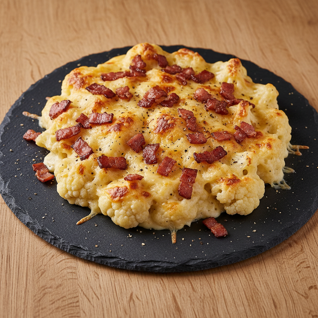 Rustic Cauliflower Cheese with Bacon