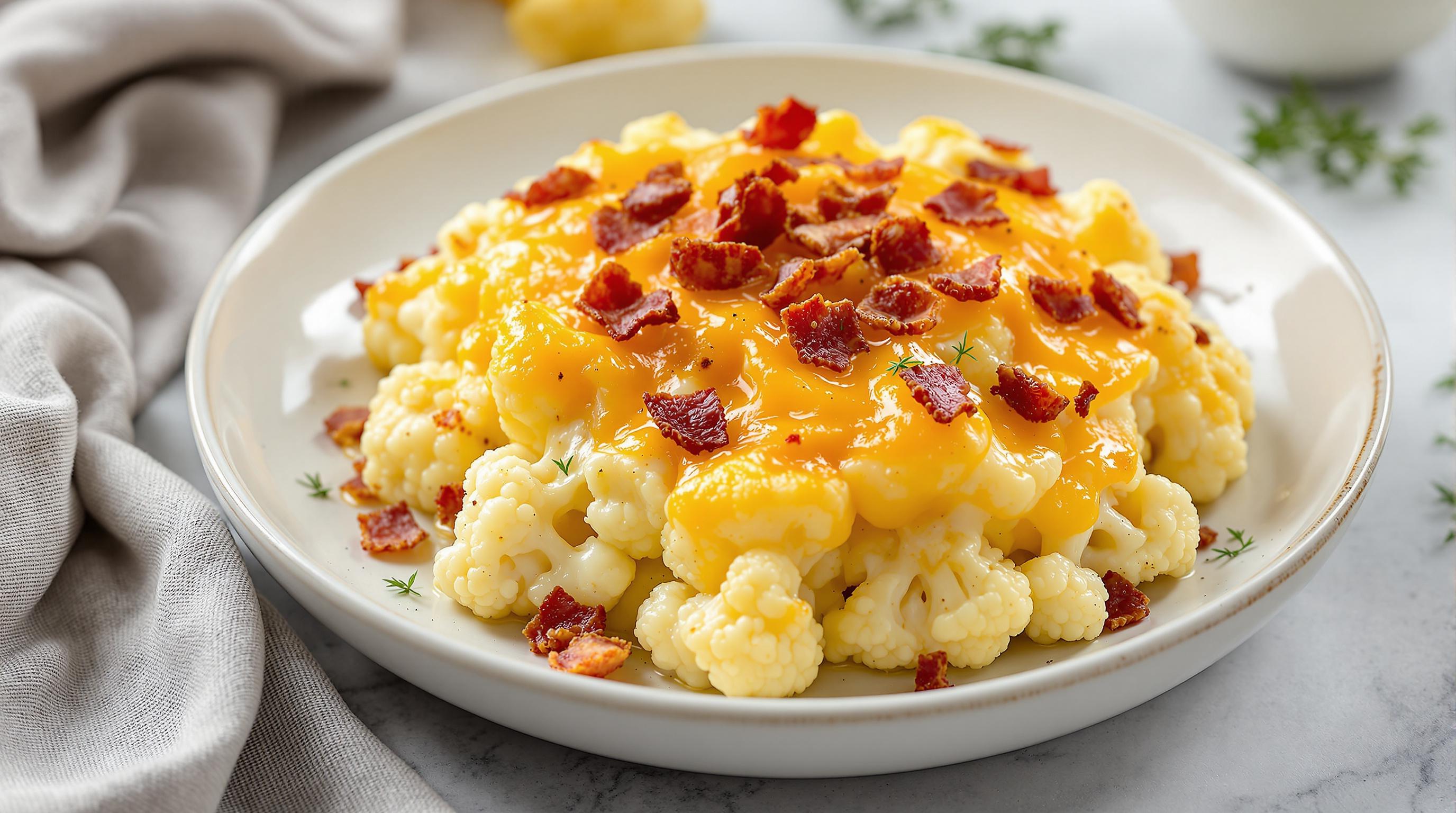 Rustic Cauliflower Cheese with Bacon