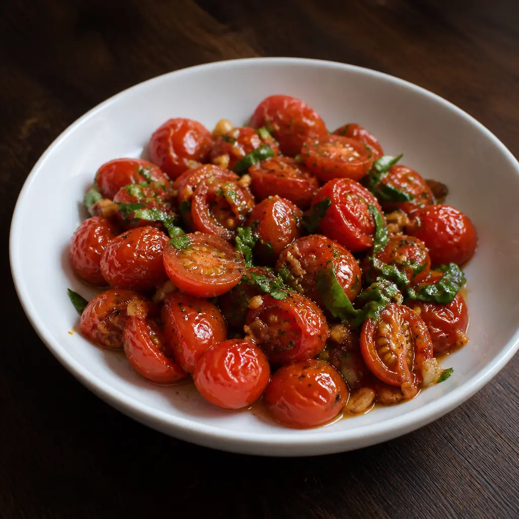 Sautéed Cherry Tomatoes with Garlic and Basil