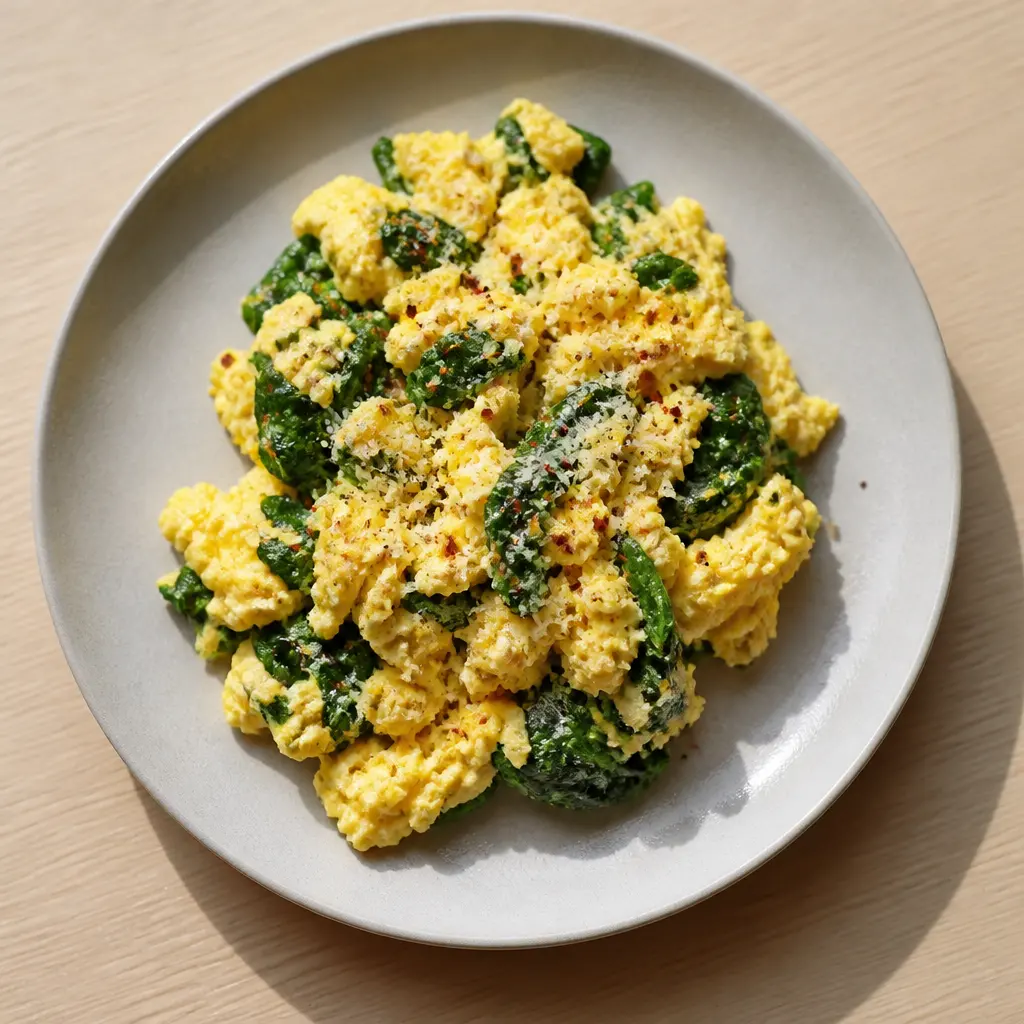 Scrambled Eggs with Spinach & Parmesan