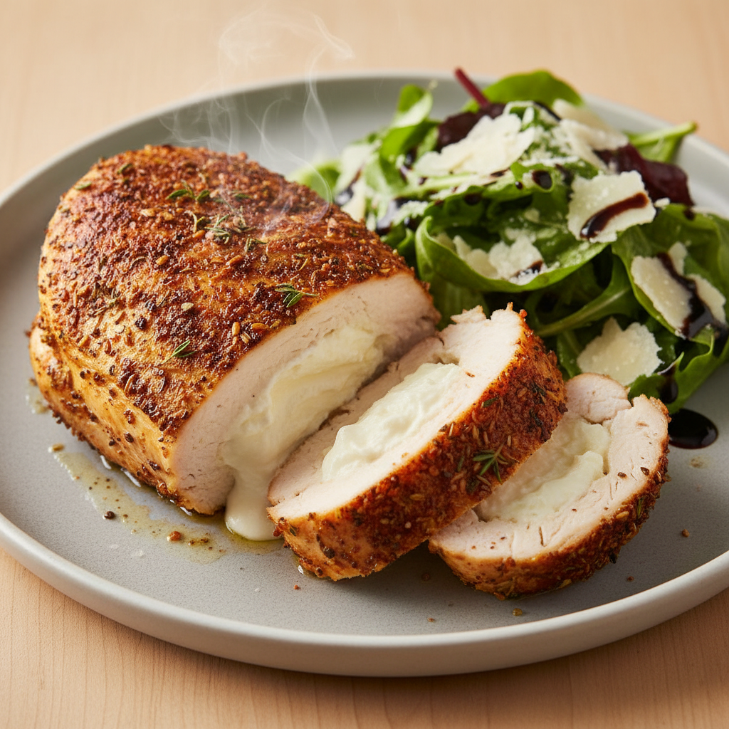 Seasoned Chicken Breast Stuffed with Cream Cheese