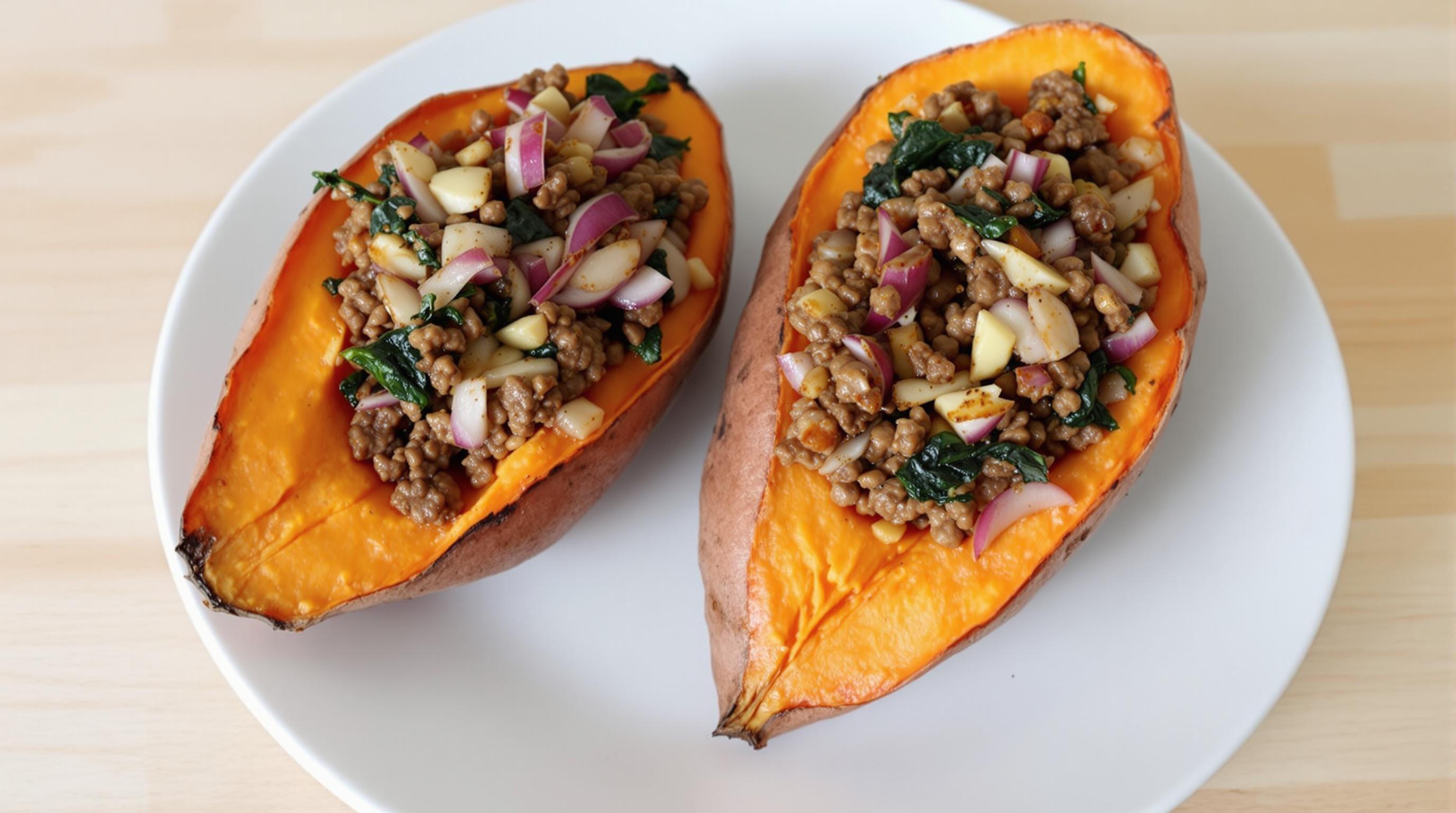 Simple Beef Sweet Potato Boats