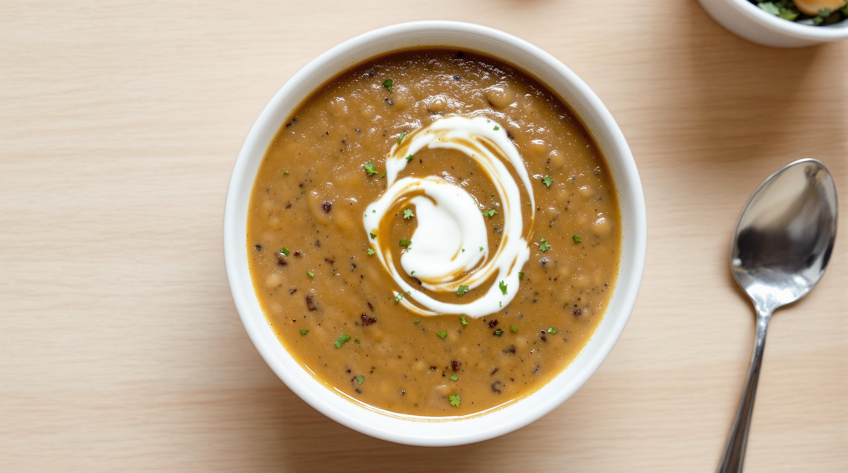 Sour Cream & Coriander Mushroom Soup