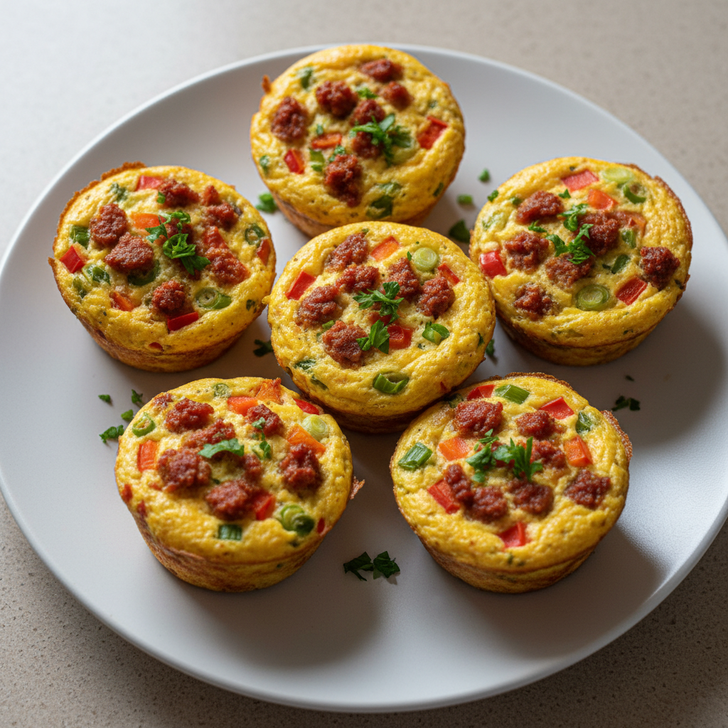 Spanish Egg Muffins with Chorizo