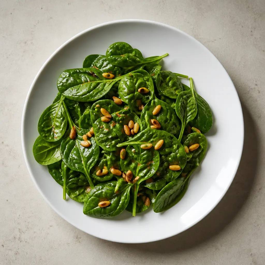 Spinach and Pine Nut Salad with Balsamic Vinaigrette