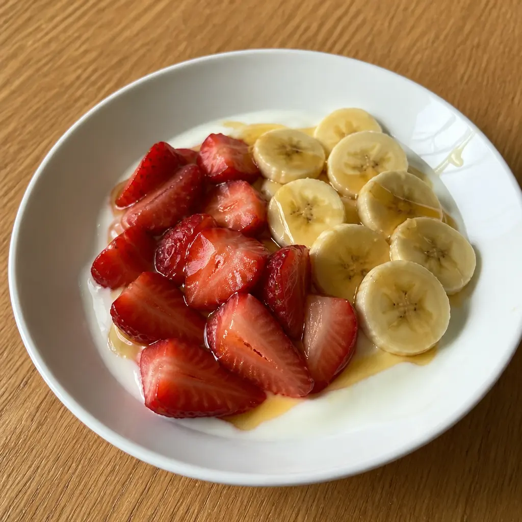Strawberry Banana Greek Yogurt with Honey