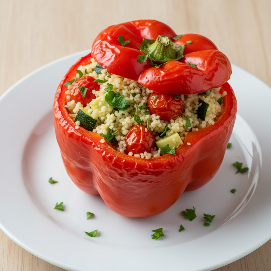 Stuffed Bell Pepper with Couscous and Vegetables