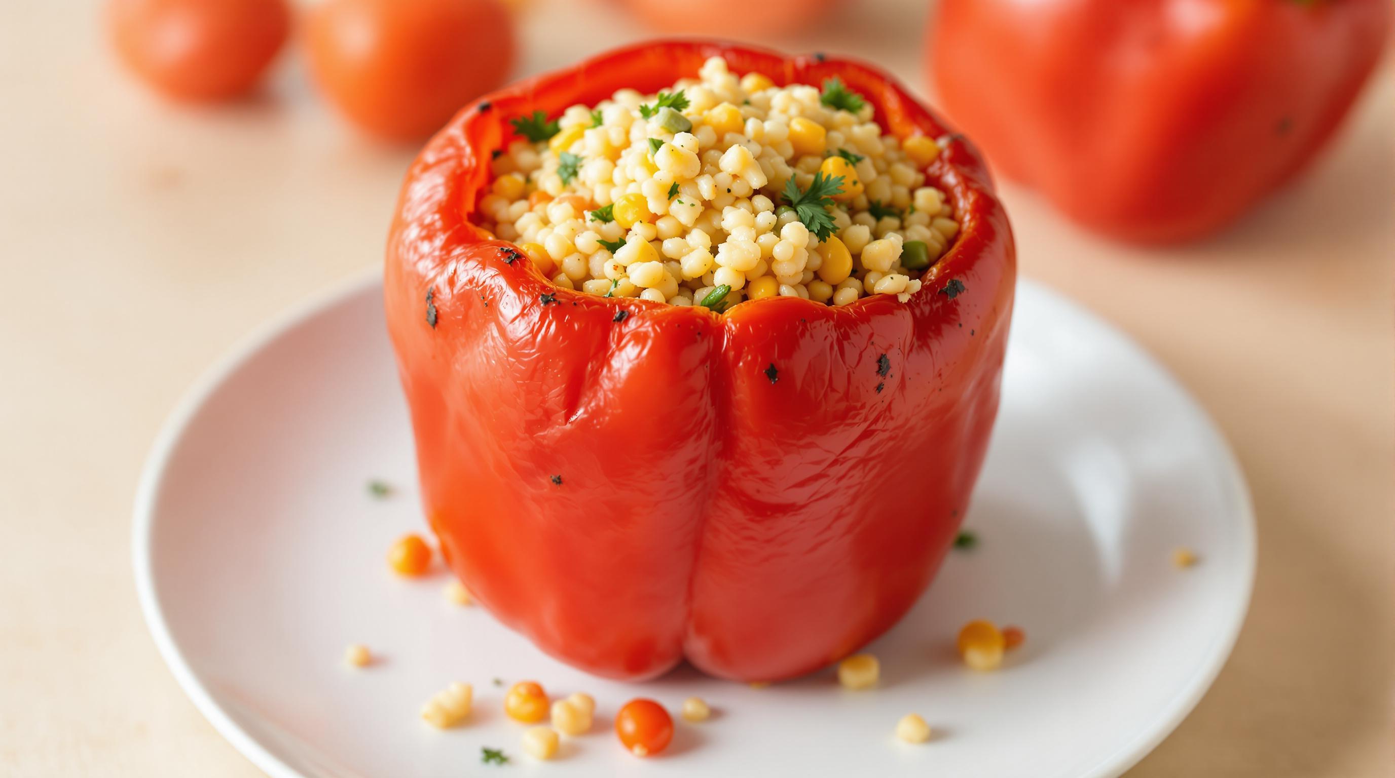Stuffed Bell Pepper with Couscous and Vegetables