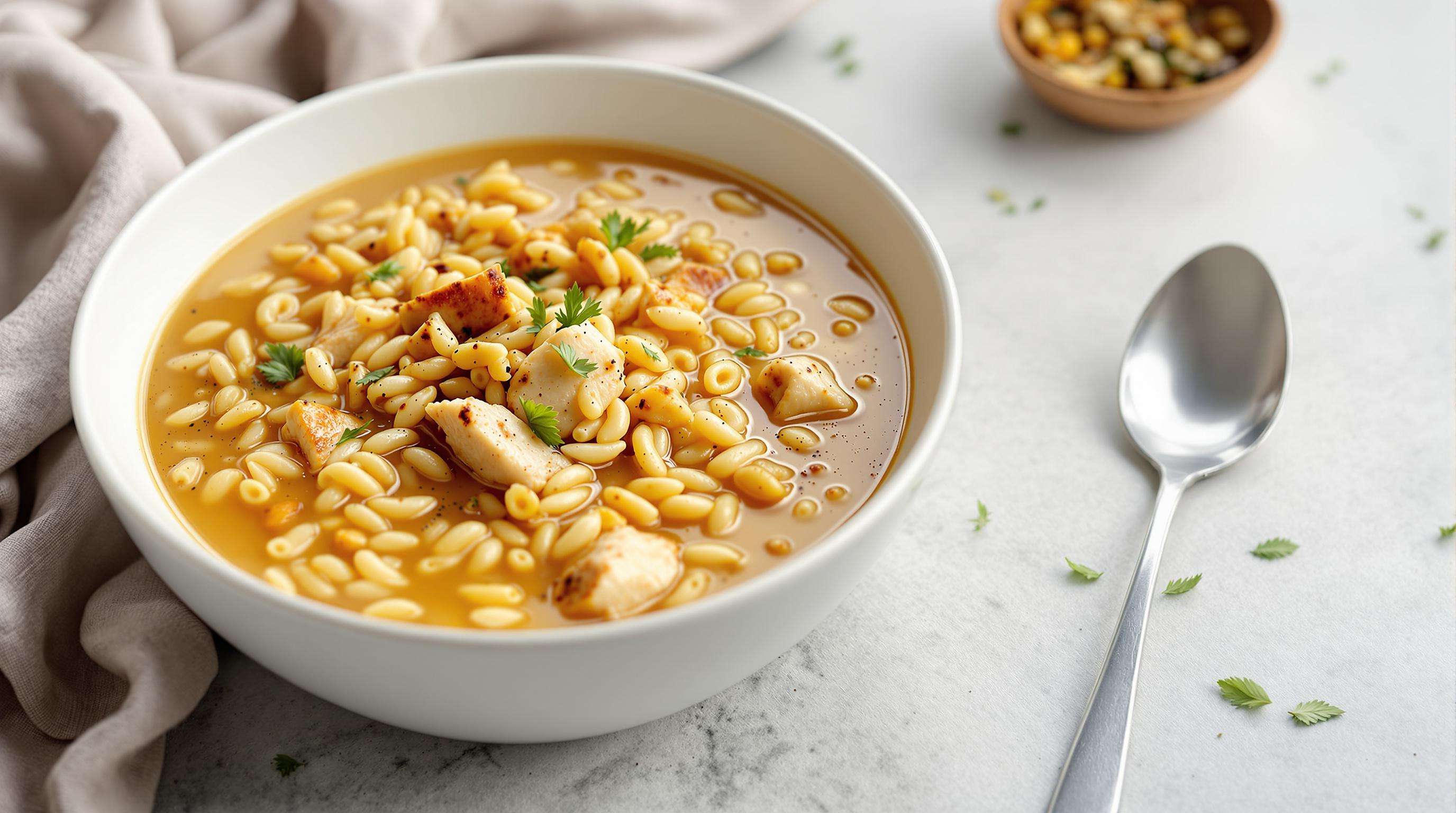 Toasted Orzo and Chicken Soup