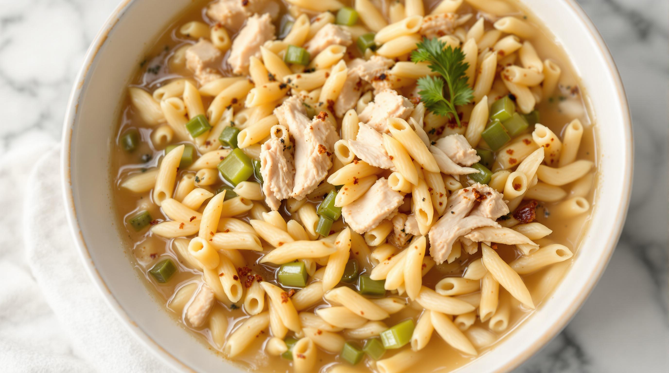 Toasted Orzo and Chicken Soup