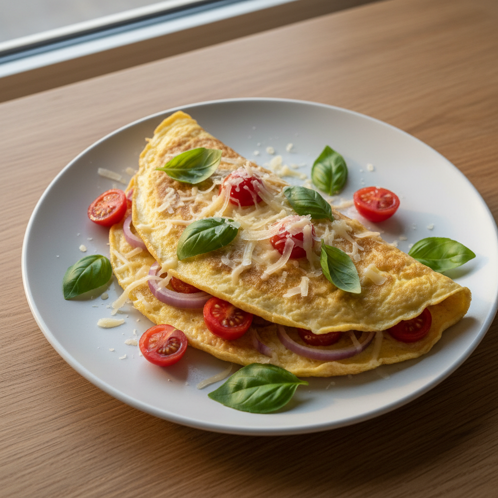 Tomato and Basil Omelette