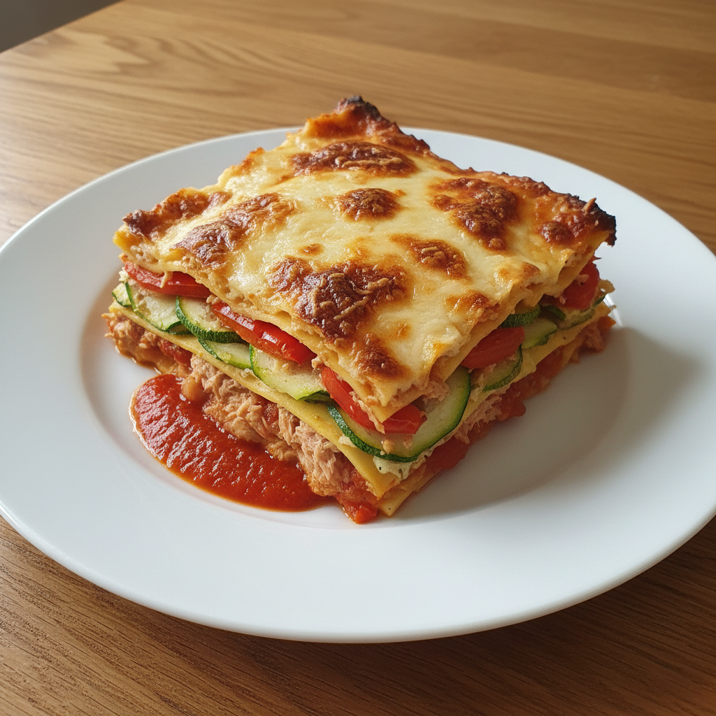 Tuna, Courgette and Red Pepper Lasagne