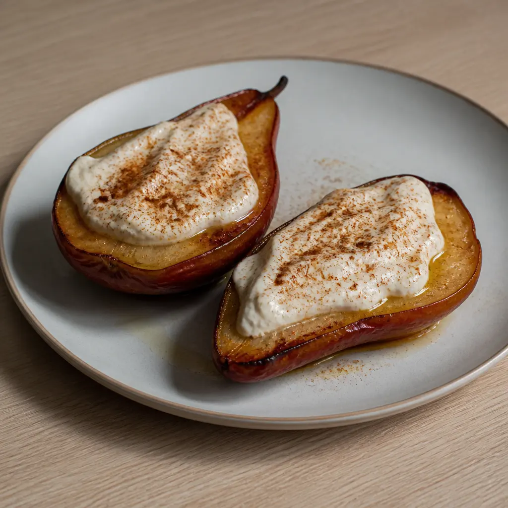 Warm Pear with Cinnamon Ricotta