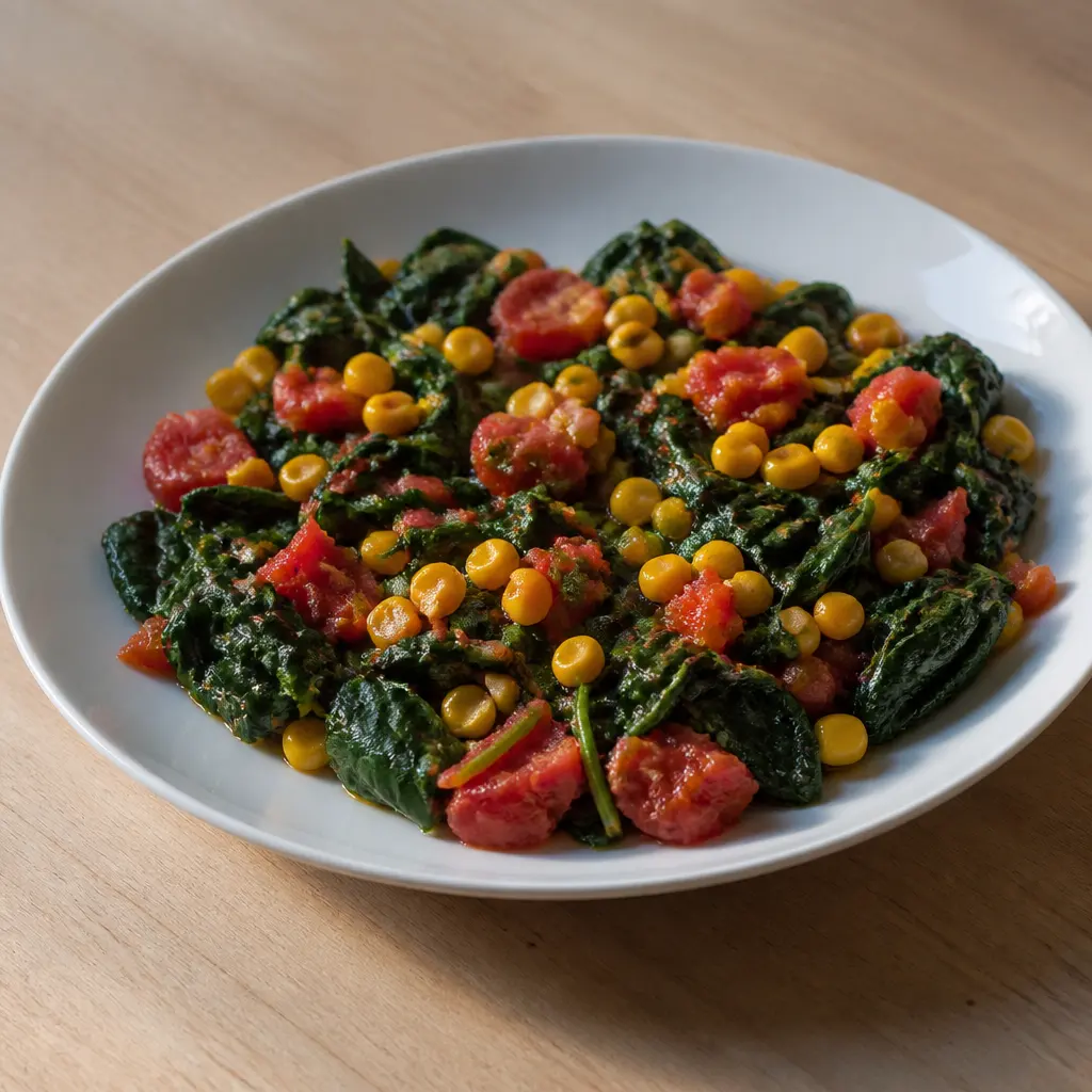 Wilted Spinach and Corn Salad