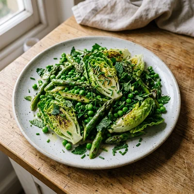 Asparagus, Lettuce, Peas and Mint Salad