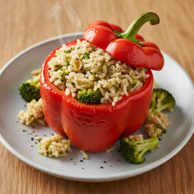 Broccoli and Rice Stuffed Peppers