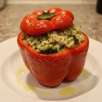 Broccoli and Rice Stuffed Peppers