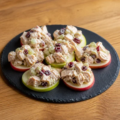 Chicken Salad on Apple Slices