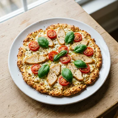 Cottage Cheese Protein Packed Chicken & Tomato Pizza