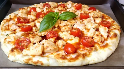 Cottage Cheese Protein Packed Chicken & Tomato Pizza