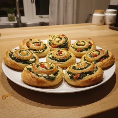 Festive Spinach & Feta Pinwheels