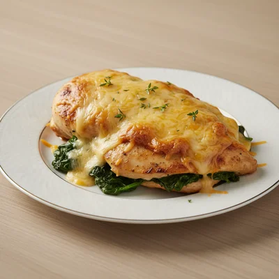 Garlic Spinach & Cheese Smothered Chicken
