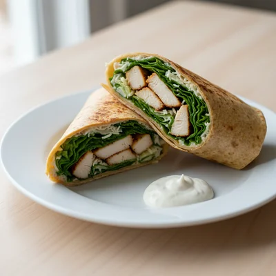 High Protein Chicken Caesar Salad Wrap