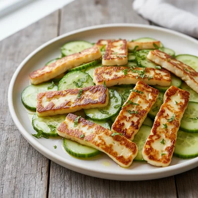 Mediterranean Halloumi Cucumber Salad
