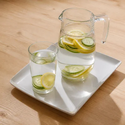 Overnight Cucumber and Lemon Infused Water