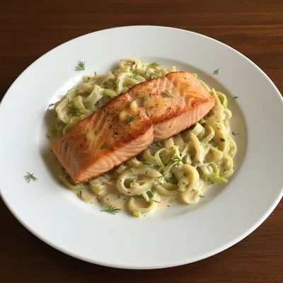 Pan-Seared Salmon with Creamy Leeks