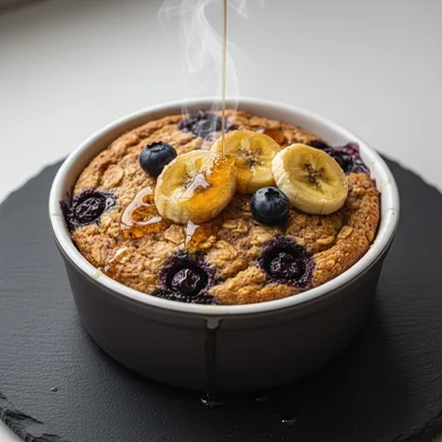 Protein Banana & Blueberry Baked Oats