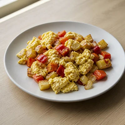 Scrambled Eggs with Sautéed Vegetables