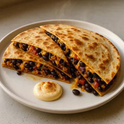 Smoky Black Bean and Tofu Quesadilla
