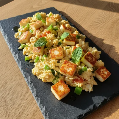 Spiced Halloumi Scrambled Eggs