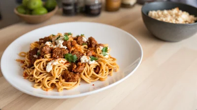 Turkish Lamb Pasta with Garlic Yogurt and Paprika Butter